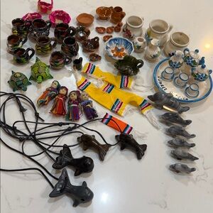 Colorful Mexican Pottery and Figurines Set
61 pieces